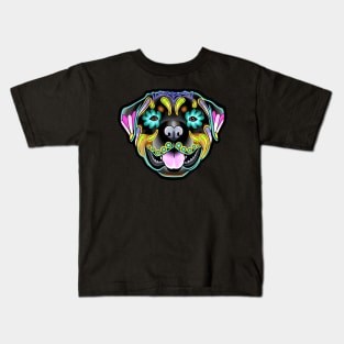 Rottweiler - Day of the Dead Sugar Skull Dog Kids T-Shirt